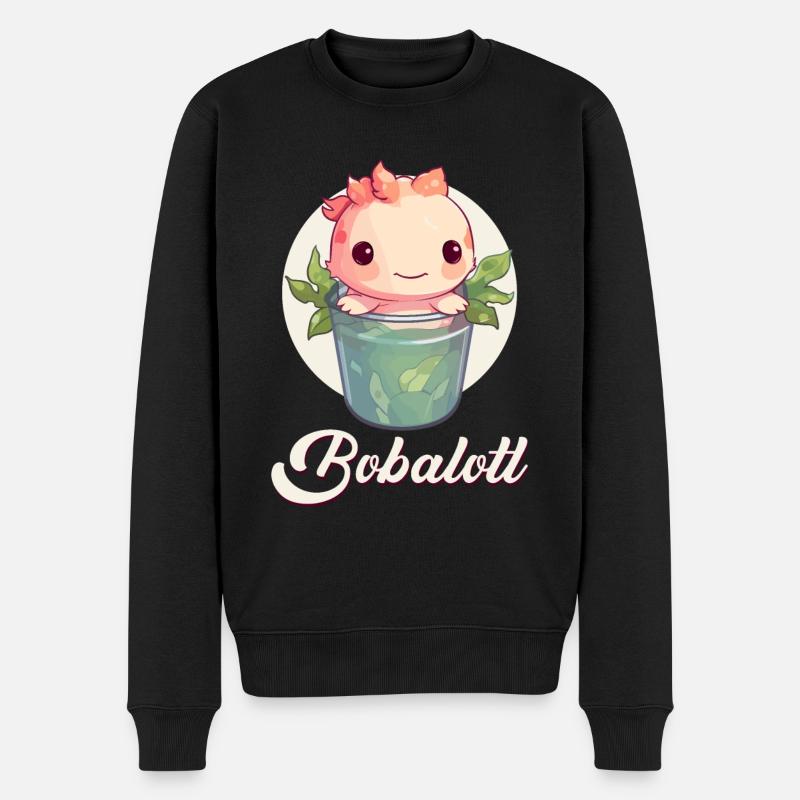 Axolotl Mignon Boba Bubble Tea Kawaii - Pull Premium bio Homme - noir