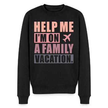 Hilfe, Ich Bin Im Familienurlaub - Männer Premium Bio Pullover - Schwarz - Vorne - Nico (187cm)