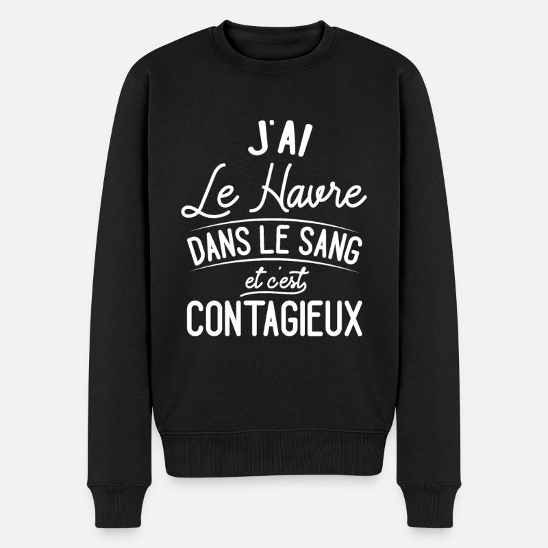 Le Havre Dans Le Sang Cadeau Havrais - Pull Premium bio Homme - noir