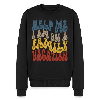 Hilfe, Ich Bin Im Familienurlaub - Männer Premium Bio Pullover - Schwarz - Vorne - Nico (187cm)