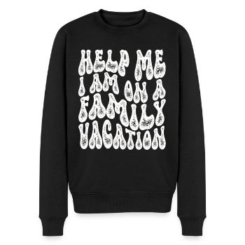 Hilfe, Ich Bin Im Familienurlaub - Männer Premium Bio Pullover - Schwarz - Vorne - Nico (187cm)