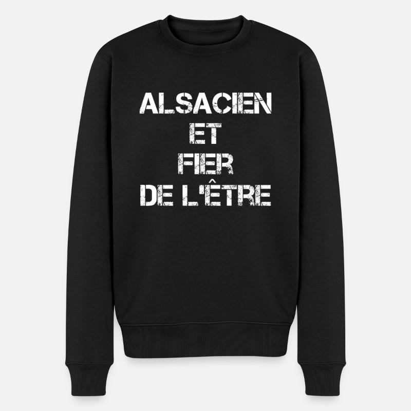 Alsacien Et Fier De L'ëtre Cadeau - Pull Premium bio Homme - noir