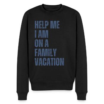 Hilfe, Ich Bin Im Familienurlaub - Männer Premium Bio Pullover - Schwarz - Vorne - Nico (187cm)