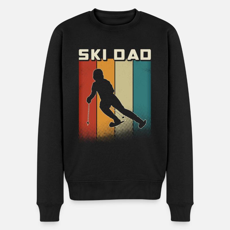Rétro Ski Papa Ski Papa - Pull Premium bio Homme - noir