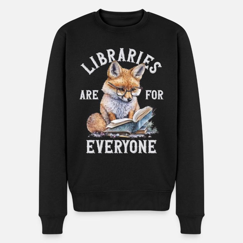Bibliotheken Sind Für Alle Da Bibliothekar - Männer Premium Bio Pullover - Schwarz