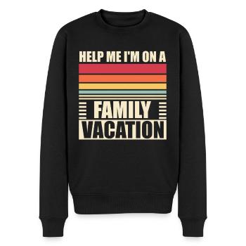 Hilfe, Ich Bin Im Familienurlaub - Männer Premium Bio Pullover - Schwarz - Vorne - Nico (187cm)