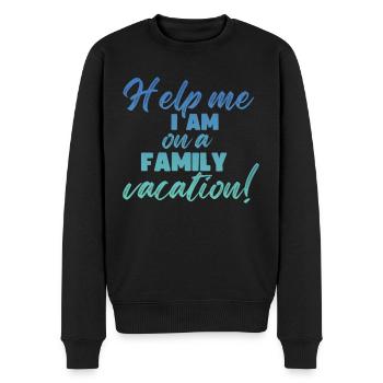 Hilfe, Ich Bin Im Familienurlaub - Männer Premium Bio Pullover - Schwarz - Vorne - Nico (187cm)
