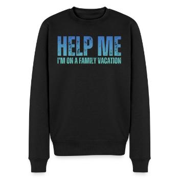 Hilfe, Ich Bin Im Familienurlaub - Männer Premium Bio Pullover - Schwarz - Vorne - Nico (187cm)
