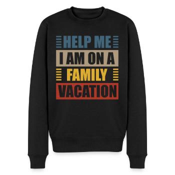 Hilfe, Ich Bin Im Familienurlaub - Männer Premium Bio Pullover - Schwarz - Vorne - Nico (187cm)