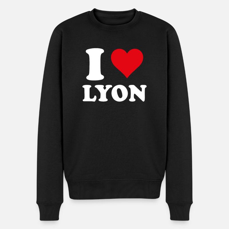 I Love Lyon Cadeau Tourisme - Pull Premium bio Homme - noir