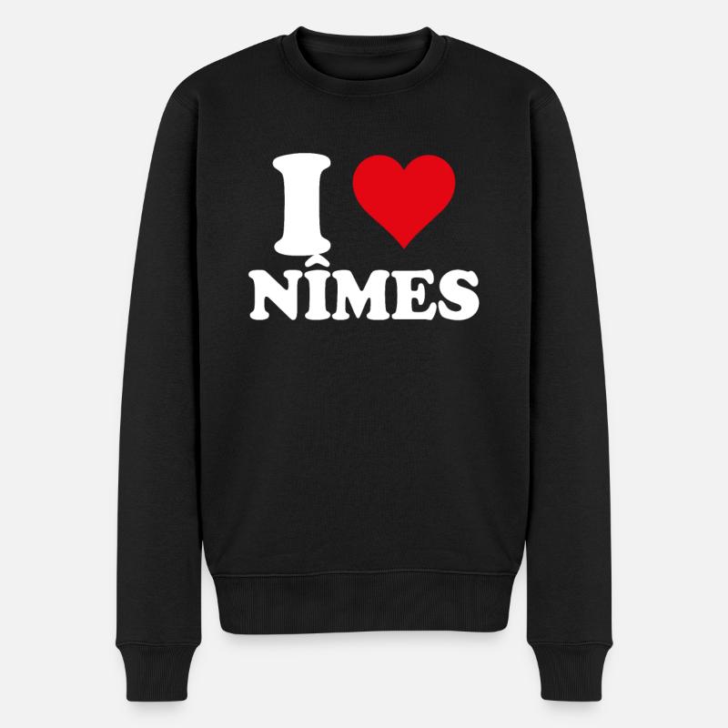 Ich liebe Nîmes Geschenktourismus - Männer Premium Bio Pullover - Schwarz