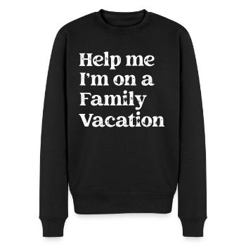 Hilfe, Ich Bin Im Familienurlaub - Männer Premium Bio Pullover - Schwarz - Vorne - Nico (187cm)