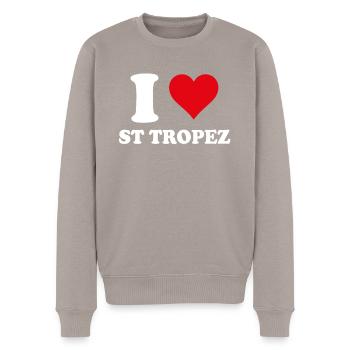 Ich liebe Saint Tropez Geschenke-Tourismus - Männer Premium Bio Pullover - Taupe - Vorne - Nico (187cm)