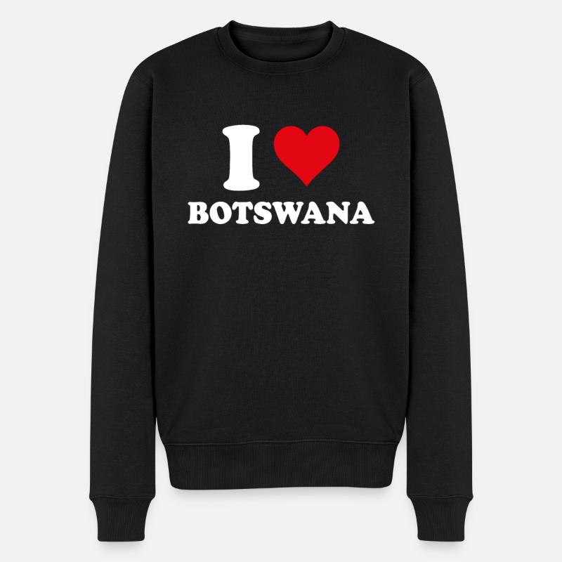 Ich liebe Botswana Herzgeschenk Botswana - Männer Premium Bio Pullover - Schwarz