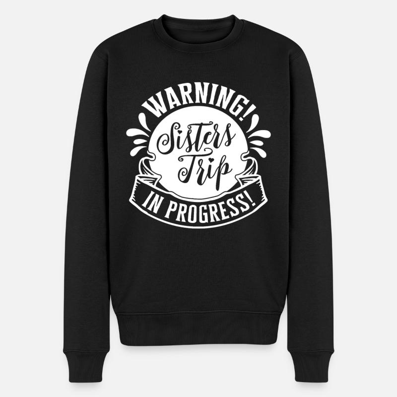 Warning Sisters Trip In Progress - Männer Premium Bio Pullover - Schwarz