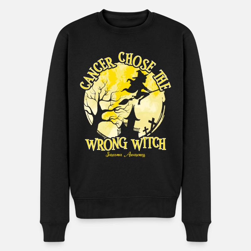 Cancer Witch Yellow Sarcoma Awareness - Männer Premium Bio Pullover - Schwarz