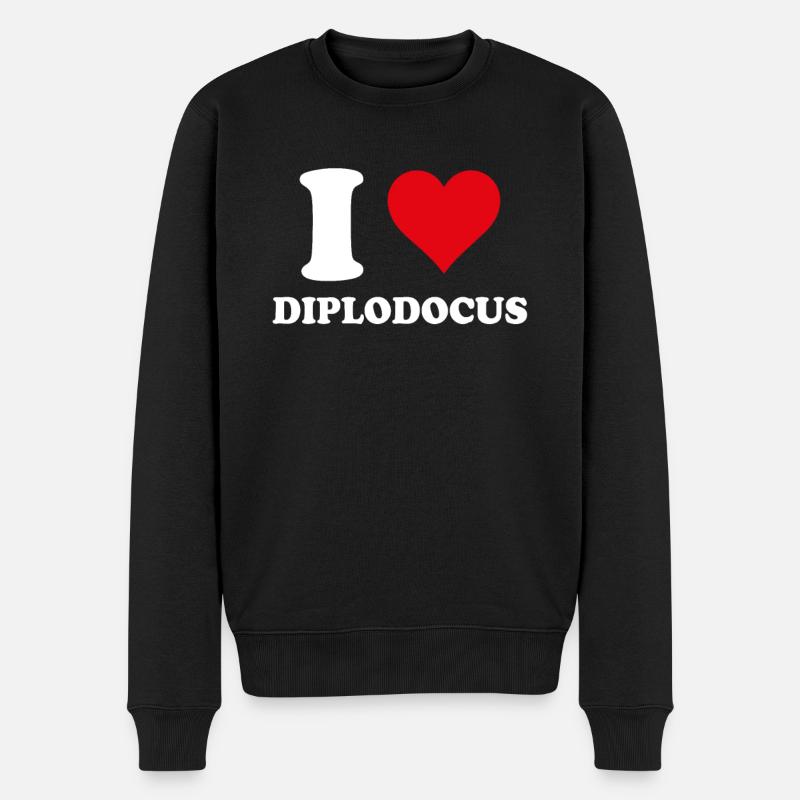 J'aime Diplodocus Paléontologie Dinosaure - Pull Premium bio Homme - noir