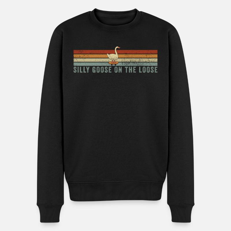 L’oie stupide en liberté - Pull Premium bio Homme - noir