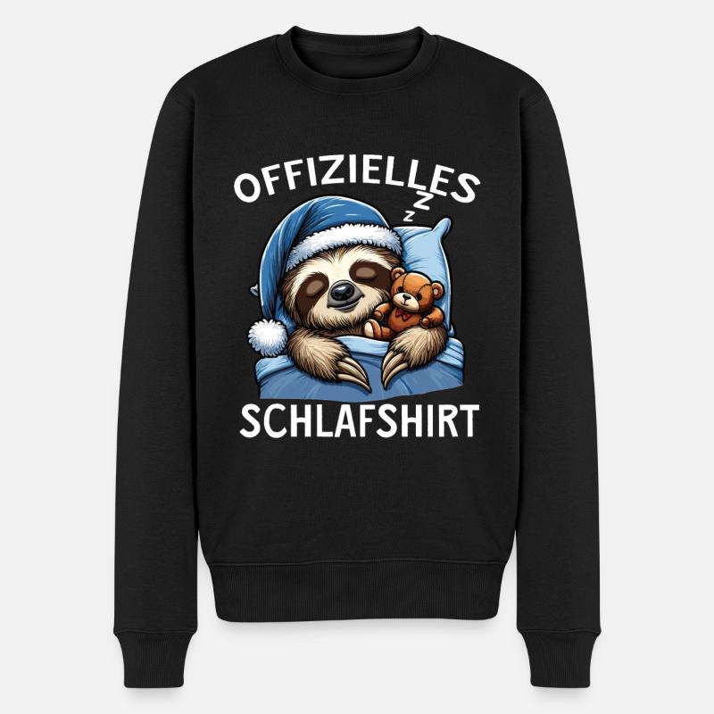 offizielles Schlafshirt - Männer Premium Bio Pullover - Schwarz