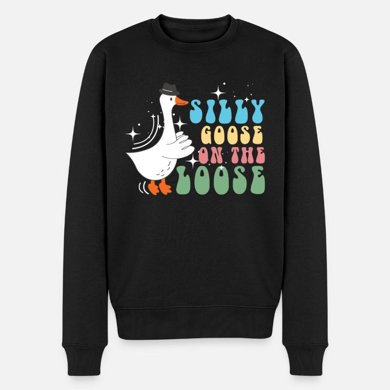 L’oie stupide en liberté - Pull Premium bio Homme - noir
