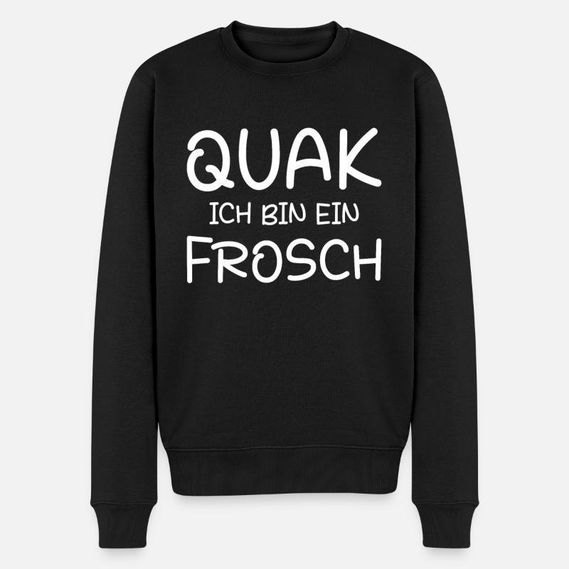Froschkostüm Kostüm Frosch Quak Ich Bin Ein Frosch - Männer Premium Bio Pullover - Schwarz
