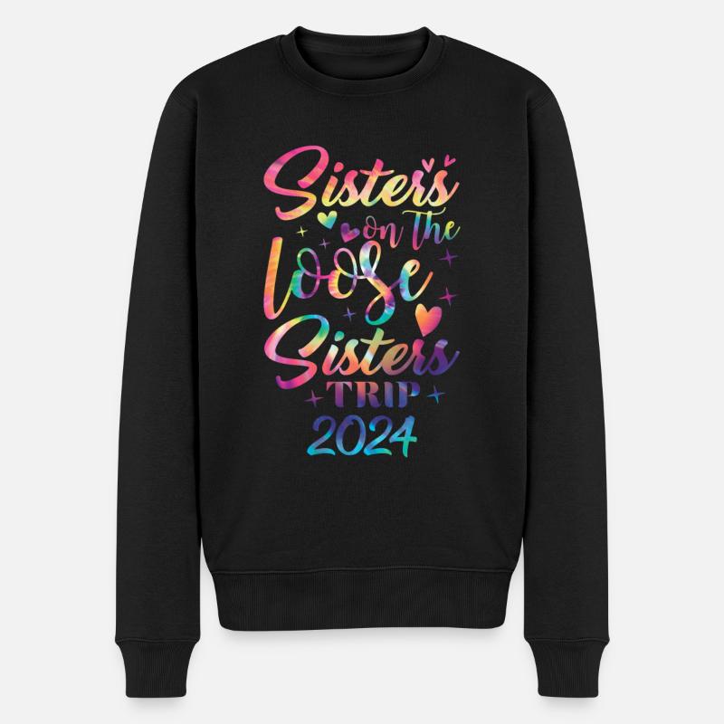 Sisters On The Loose Girls Reunion Trip - Männer Premium Bio Pullover - Schwarz