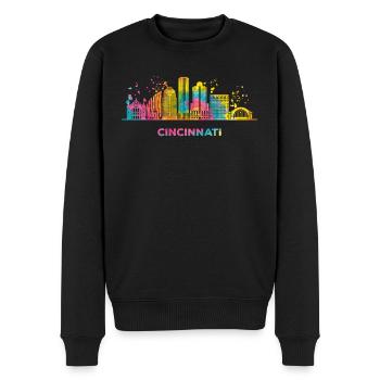 Cincinnatian Skyline Cincinnati - Männer Premium Bio Pullover - Schwarz - Vorne - Nico (187cm)