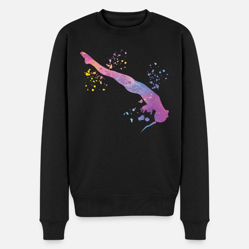 Synchronisierter Wassertaucher High Diver - Männer Premium Bio Pullover - Schwarz