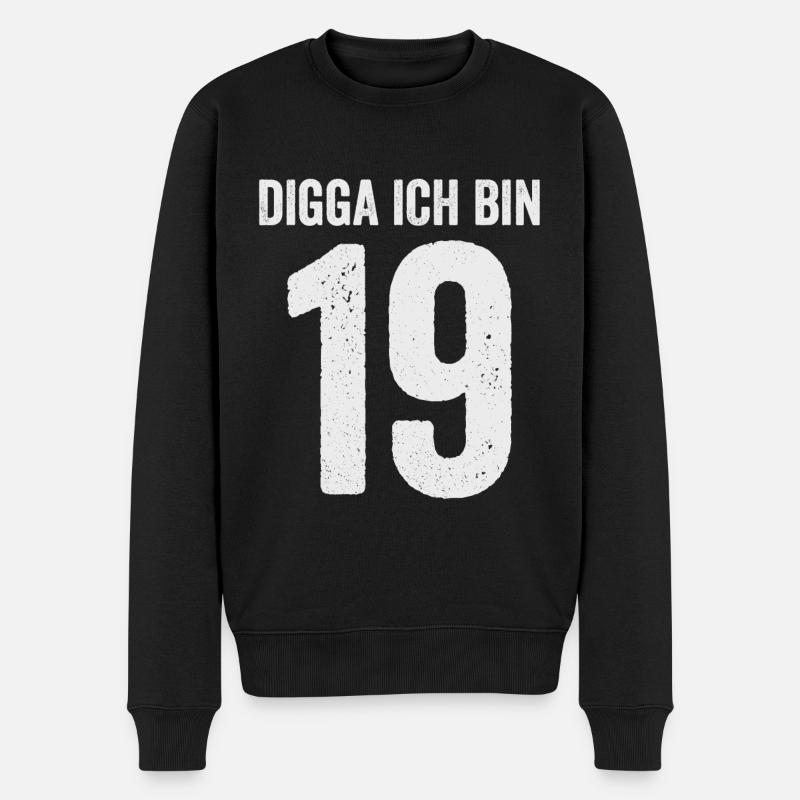 Digga J’ai 19 ans Fille Garçon 19e anniversaire - Pull Premium bio Homme - noir