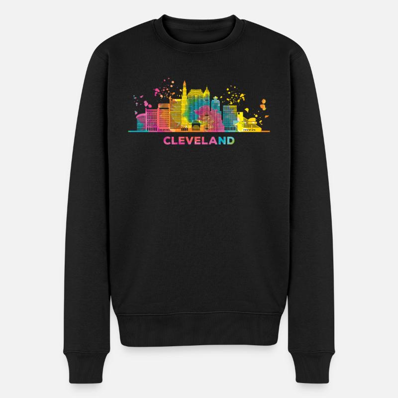 Clevelander Skyline Cleveland - Pull Premium bio Homme - noir