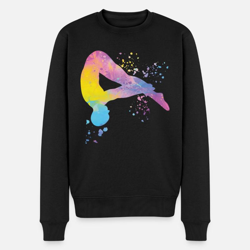 Plongeon, Plongeon synchronisé, Saut artistique - Pull Premium bio Homme - noir