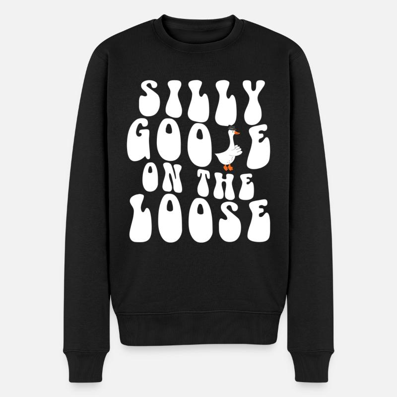 L’oie stupide en liberté - Pull Premium bio Homme - noir