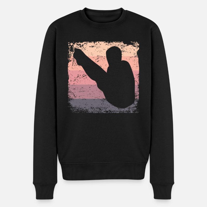 Synchronisierter Wassertaucher High Diver - Männer Premium Bio Pullover - Schwarz