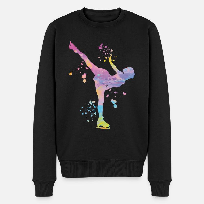 Eiskunstläufer Schlittschuhlaufen Eiskunstlauf - Männer Premium Bio Pullover - Schwarz