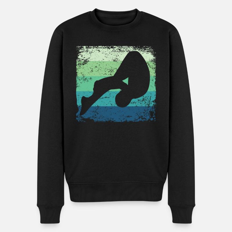 Diving, Artistic Jumping, Synchronized Diving - Men's Premium Organic Jumper - black