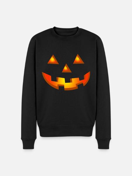 Happy Halloween Pumpkin Face - Men's Premium Organic Jumper - black