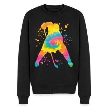 Eishockeyspieler Jungen Eishockey - Männer Premium Bio Pullover - Schwarz - Vorne - Nico (187cm)