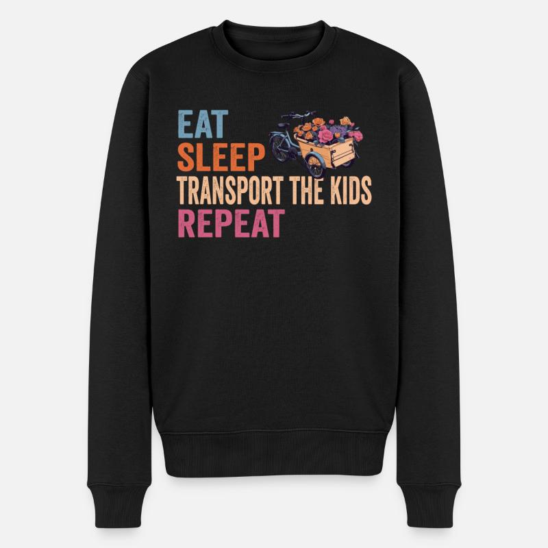 Vélo cargo Eat Sleep Repeat - Pull Premium bio Homme - noir