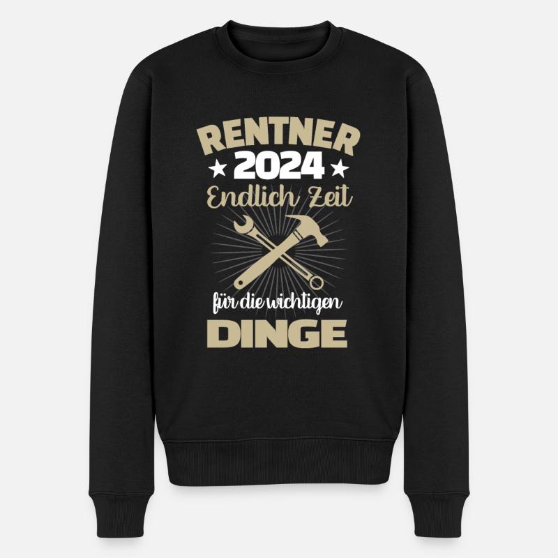 Rentner 2024 Rente Ruhestand Pension Abschied - Männer Premium Bio Pullover - Schwarz