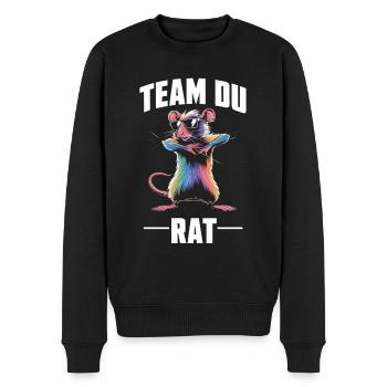 Team Du Rat Radin Humor Fun - Männer Premium Bio Pullover - Schwarz - Vorne - Nico (187cm)