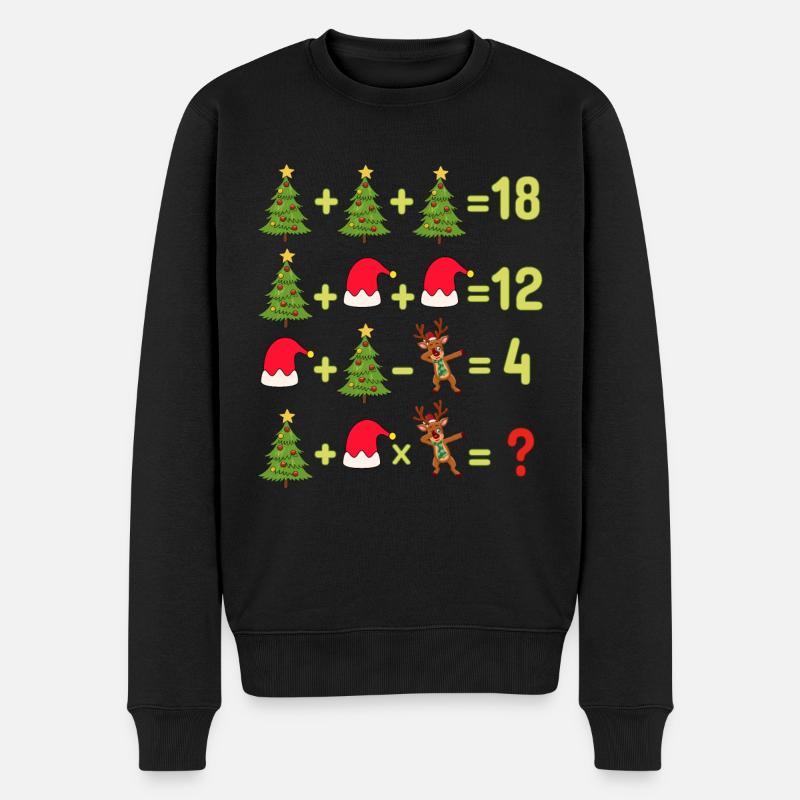 Weihnachtsreihenfolge der Operationen Mathe Weihnachten Lehrer - Männer Premium Bio Pullover - Schwarz