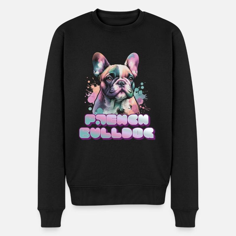 Bouledogue français Pop Art - Pull Premium bio Homme - noir