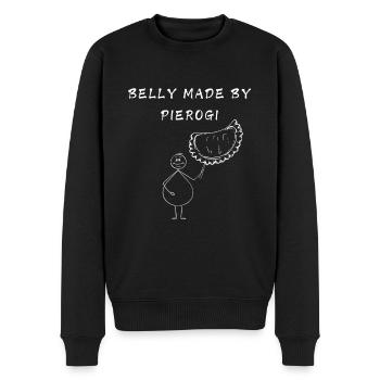 Belly Made By Pierogi Dumplings Funny Design - Men's Premium Organic Jumper - black - Front - Nico (187cm)