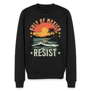 Golfe du Mexique - Résister - Coucher de soleil rétro - Pull Premium bio Homme - noir - Devant - Nico (187cm)
