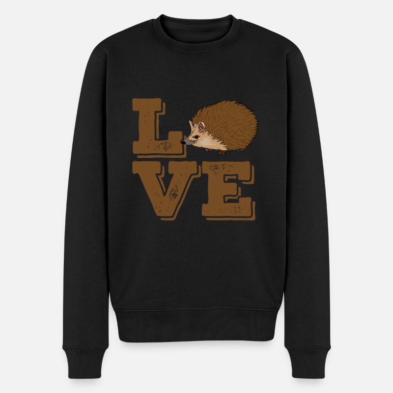 Ich liebe Igel - Männer Premium Bio Pullover - Schwarz