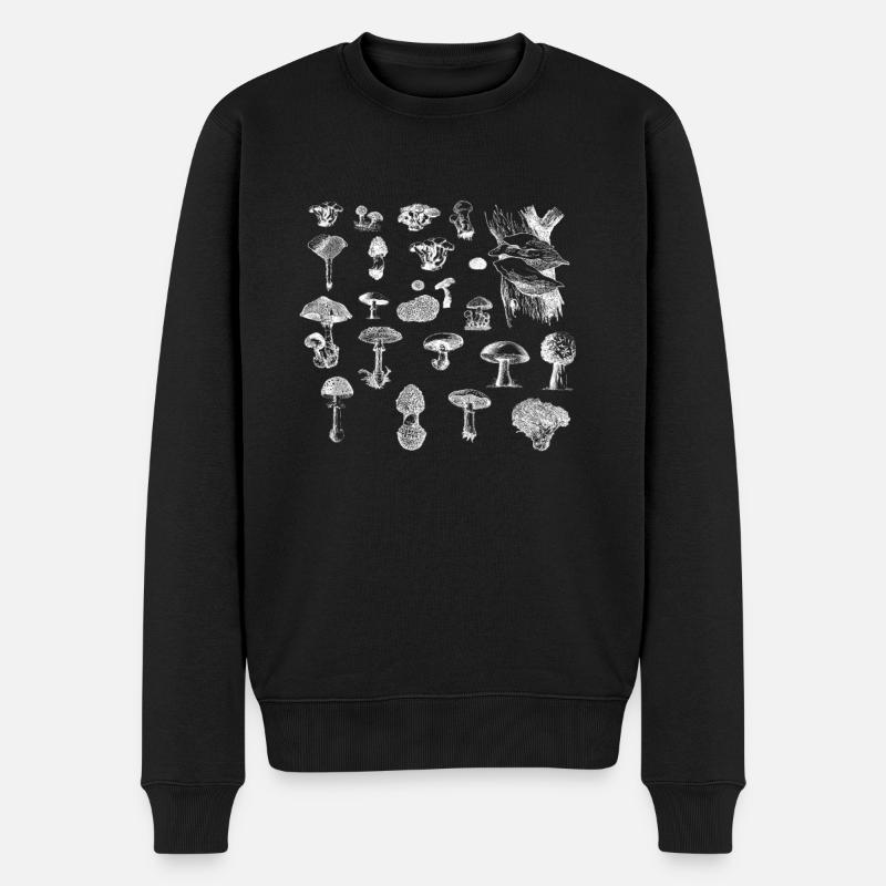 Collection de champignons - Pull Premium bio Homme - noir