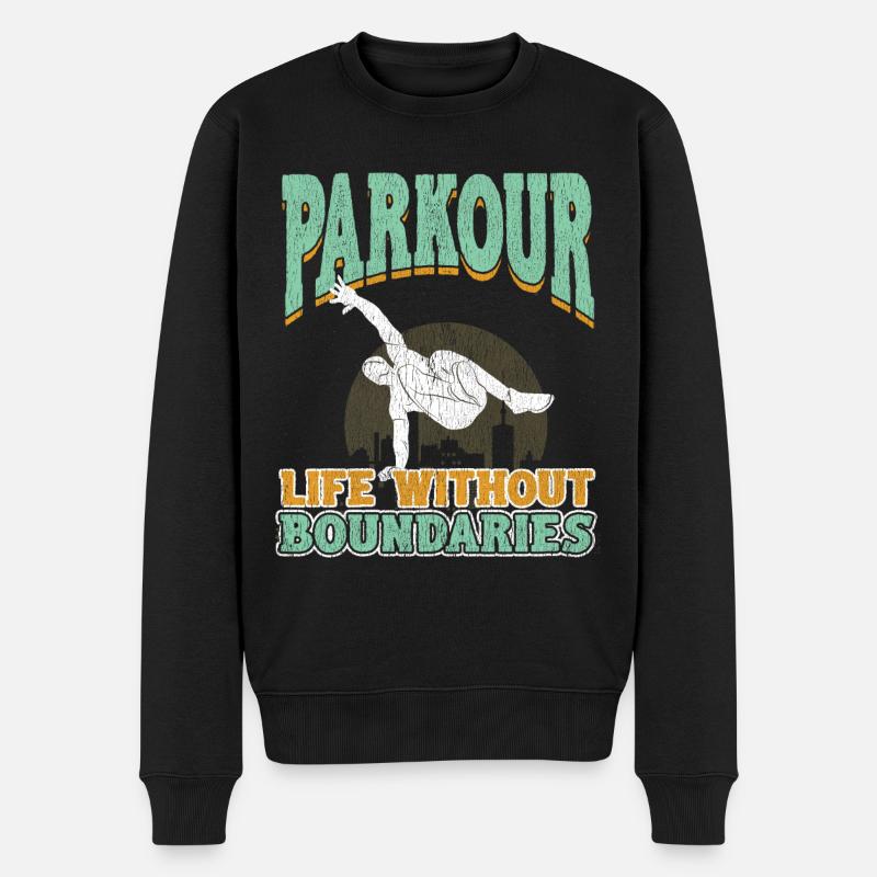 Une vie de parkour sans frontières - Pull Premium bio Homme - noir