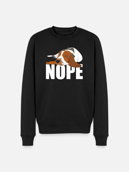 Basset Hound Nope - Men's Premium Organic Jumper - black