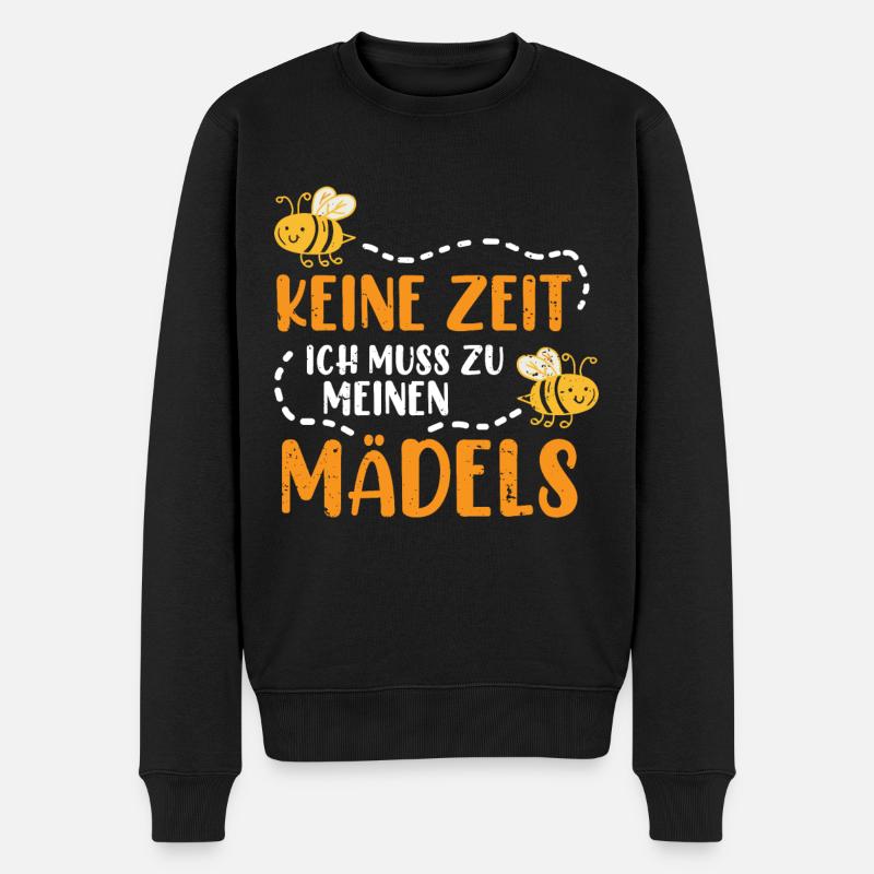 KEINE ZEIT ICH MUSS ZU MEINEN MÄDELS | Bienen Imke - Männer Premium Bio Pullover - Schwarz