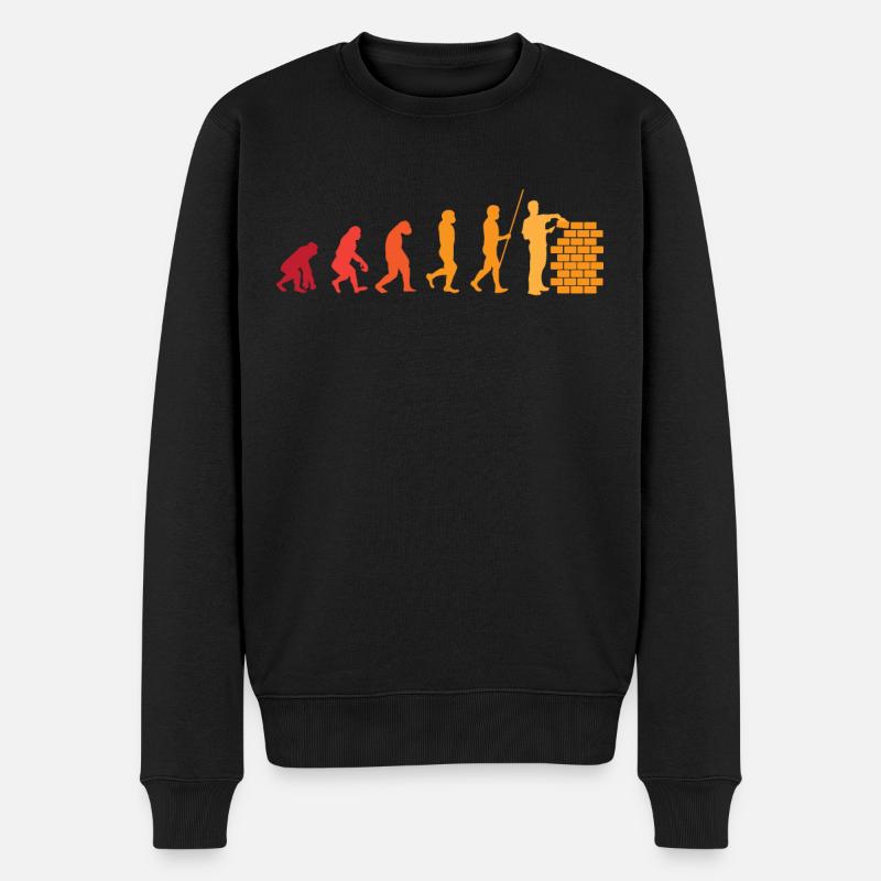 Maurer Evolution | lustiges Wandbauer Geschenk - Männer Premium Bio Pullover - Schwarz